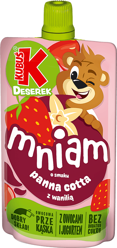 KUBUŚ pouch 100g o smaku panna cotta z wanilią