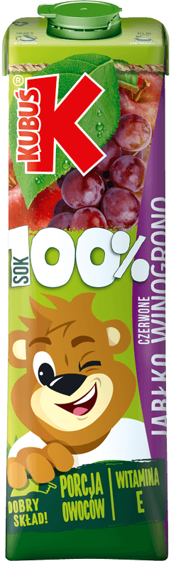 KUBUŚ 1L jabłko czerwone winogrono 100%