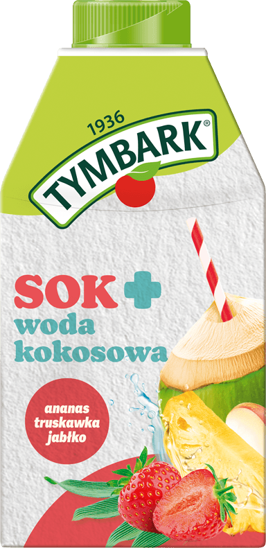 TYMBARK 0,5 l Sok + woda kokosowa + ananas + truskawka + jabłko