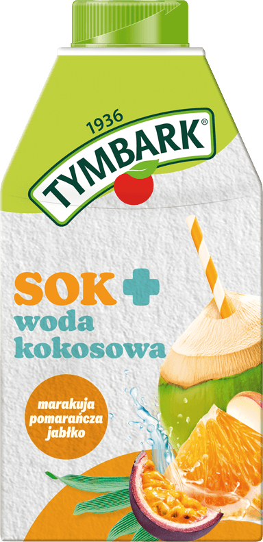 TYMBARK 0,5 l Sok + woda kokosowa + marakuja + pomarańcza + jabłko