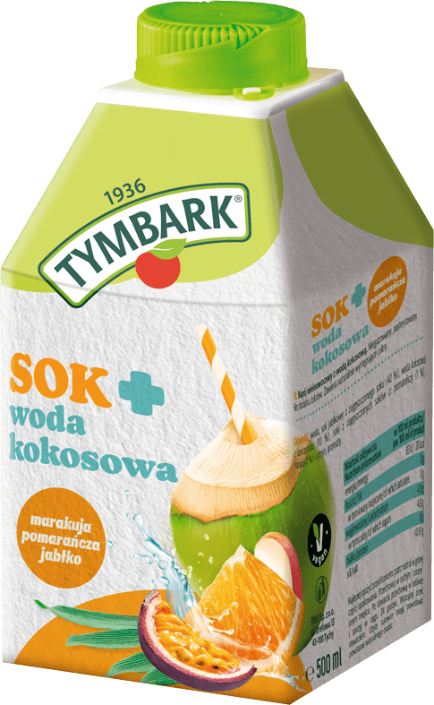 TYMBARK 0,5 l Sok + woda kokosowa + marakuja + pomarańcza + jabłko (2)