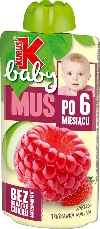 KUBUŚ BABY 120 ml jabłko, truskawka i malina