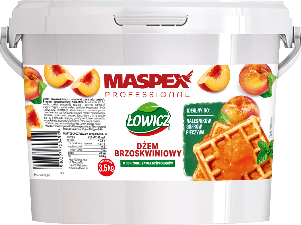 ŁOWICZ Wiadro 3,5 kg dżem brzoskwiniowy
