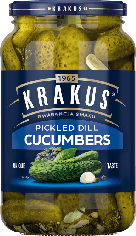 Cucumbers in glass jar