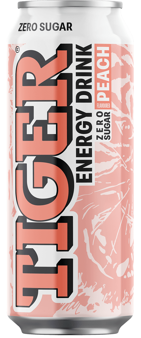 Tiger energy drink ZERO PEACH 0,5L plech