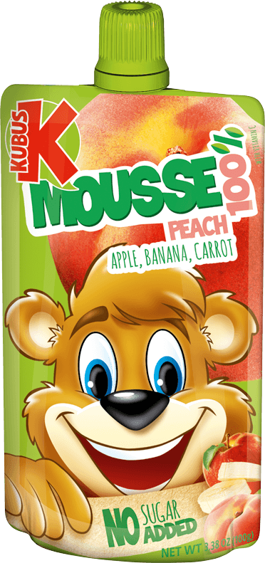 KUBUŚ 100 ml mousse 100% with fruits - peach