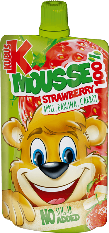 KUBUŚ 100 ml mousse 100% with fruits and carrots - strawberry