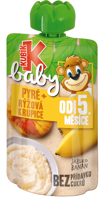 Kubík Baby Jablko-Banán-Rýžová KRUPICE 100g