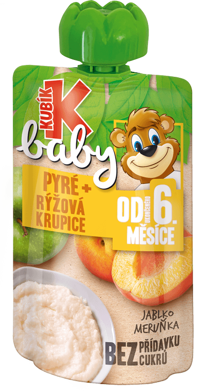 Kubík Baby MARHUĽA, Jablko, Ryžová krupica 100g