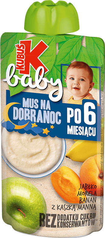 KUBUŚ 120 g jabłko, morela, banan z kaszką manną
