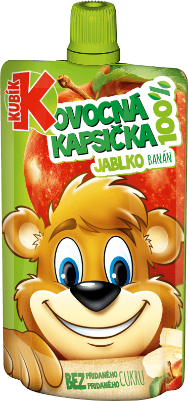 Kubík 100% ovocná kapsička JABLKO-banán 100g