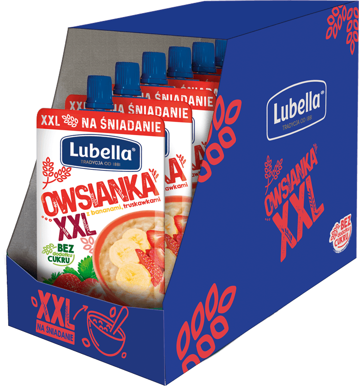 LUBELLA Karton zbiorczy 10x170 g Owsianka truskawka i banan