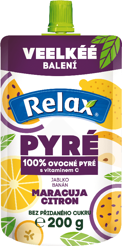 Relax 100% pyré MARACUJA - CITRÓN 200g