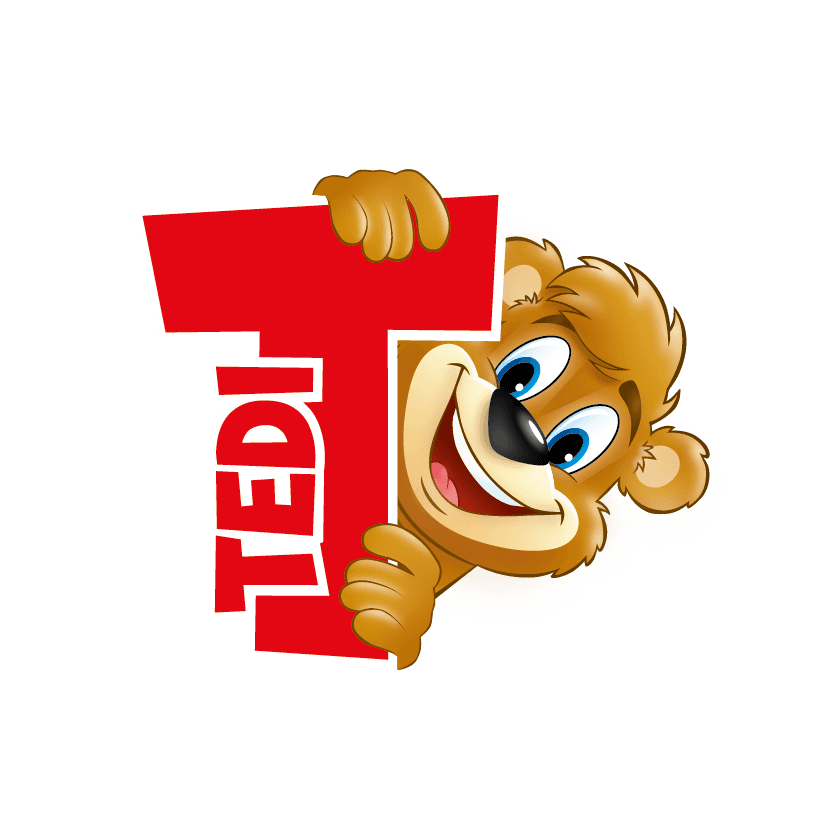 Tedi logo with Tedi bear